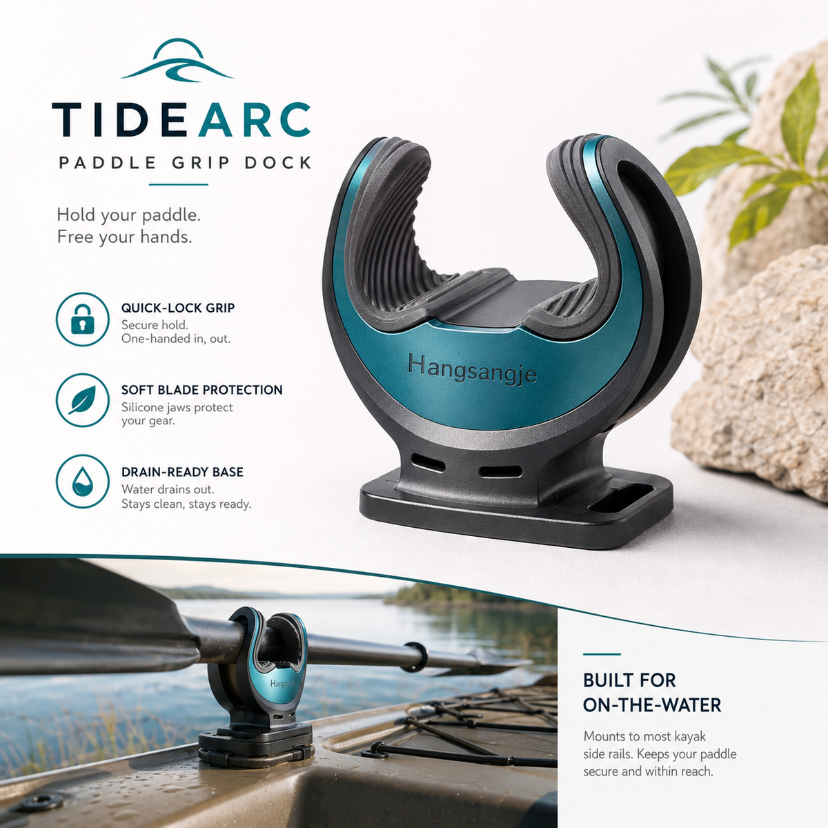 Hangsangje™ TideArc Paddle Grip Dock