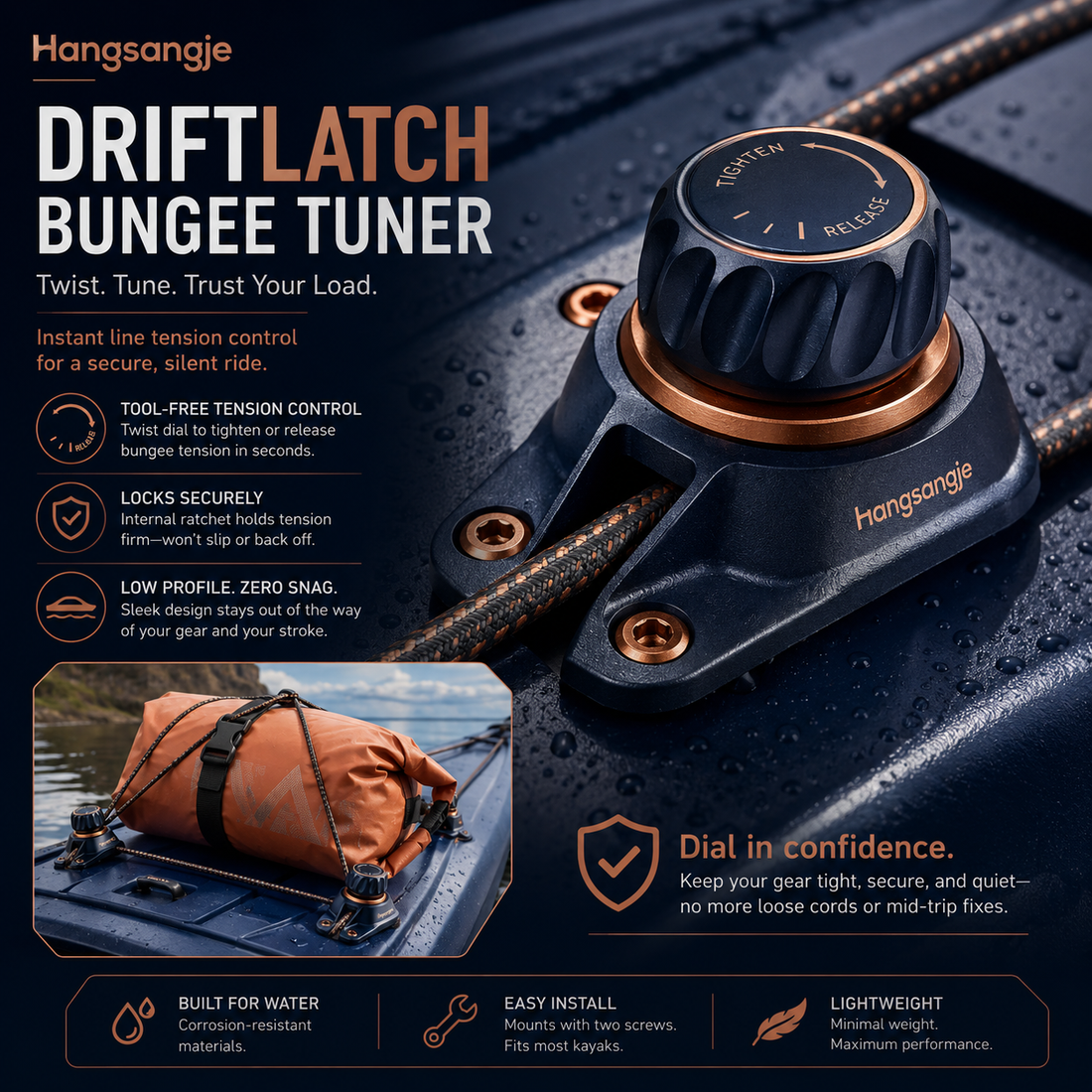 Hangsangje™ DriftLatch Deck Bungee Tuner