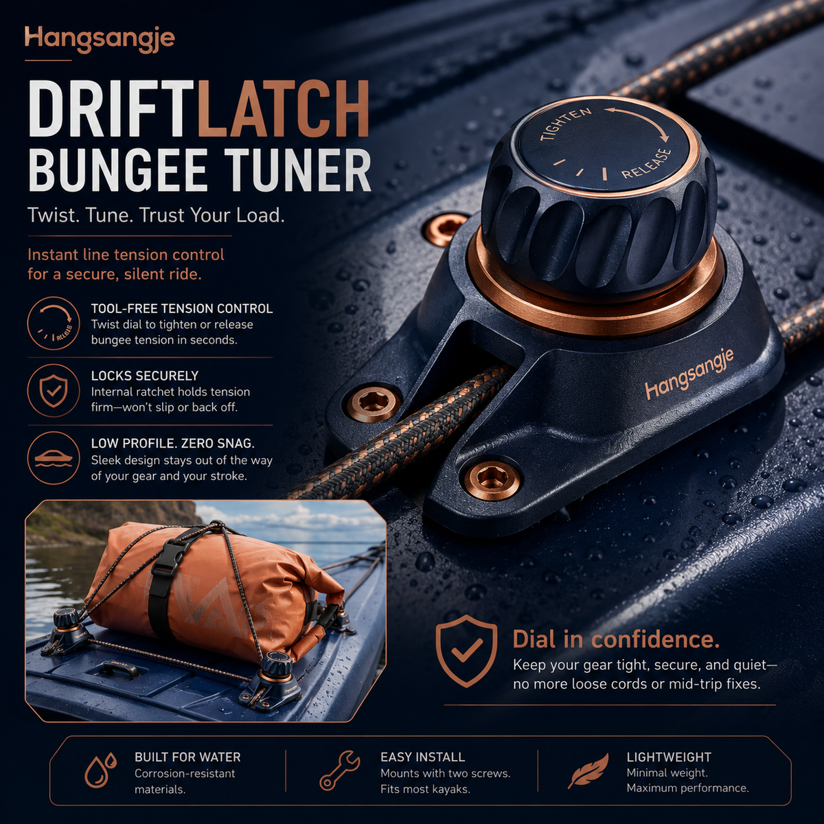 Hangsangje™ DriftLatch Deck Bungee Tuner