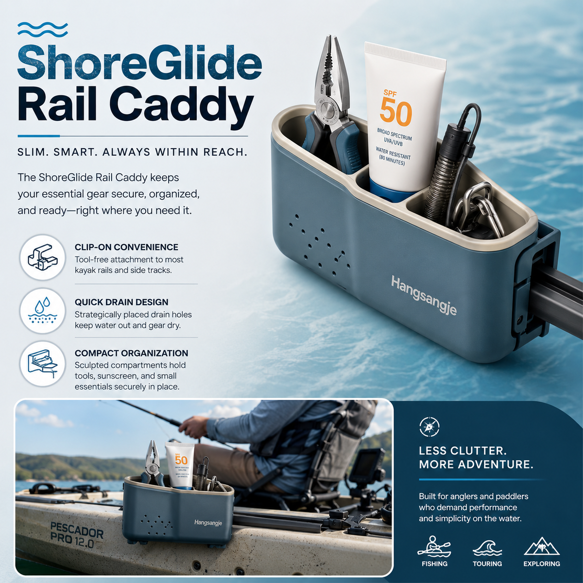 Hangsangje™ ShoreGlide Rail Caddy