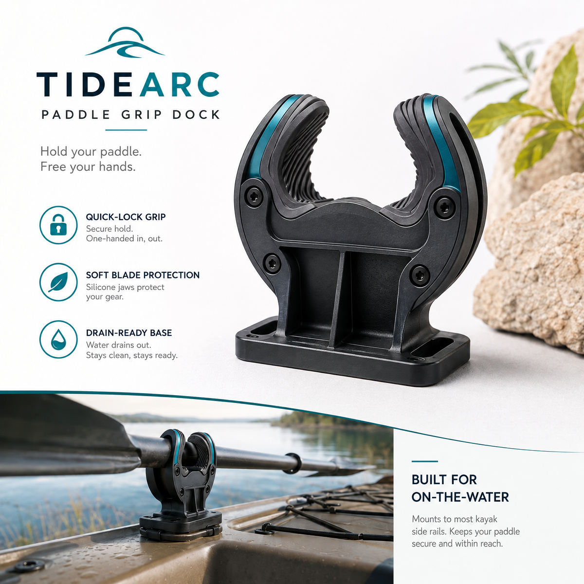 Hangsangje™ TideArc Paddle Grip Dock
