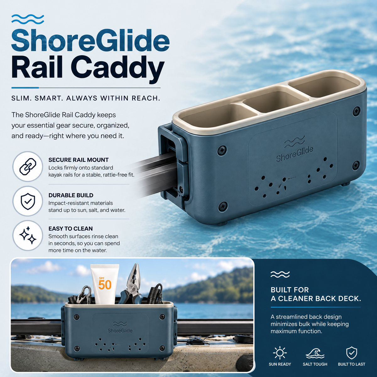 Hangsangje™ ShoreGlide Rail Caddy