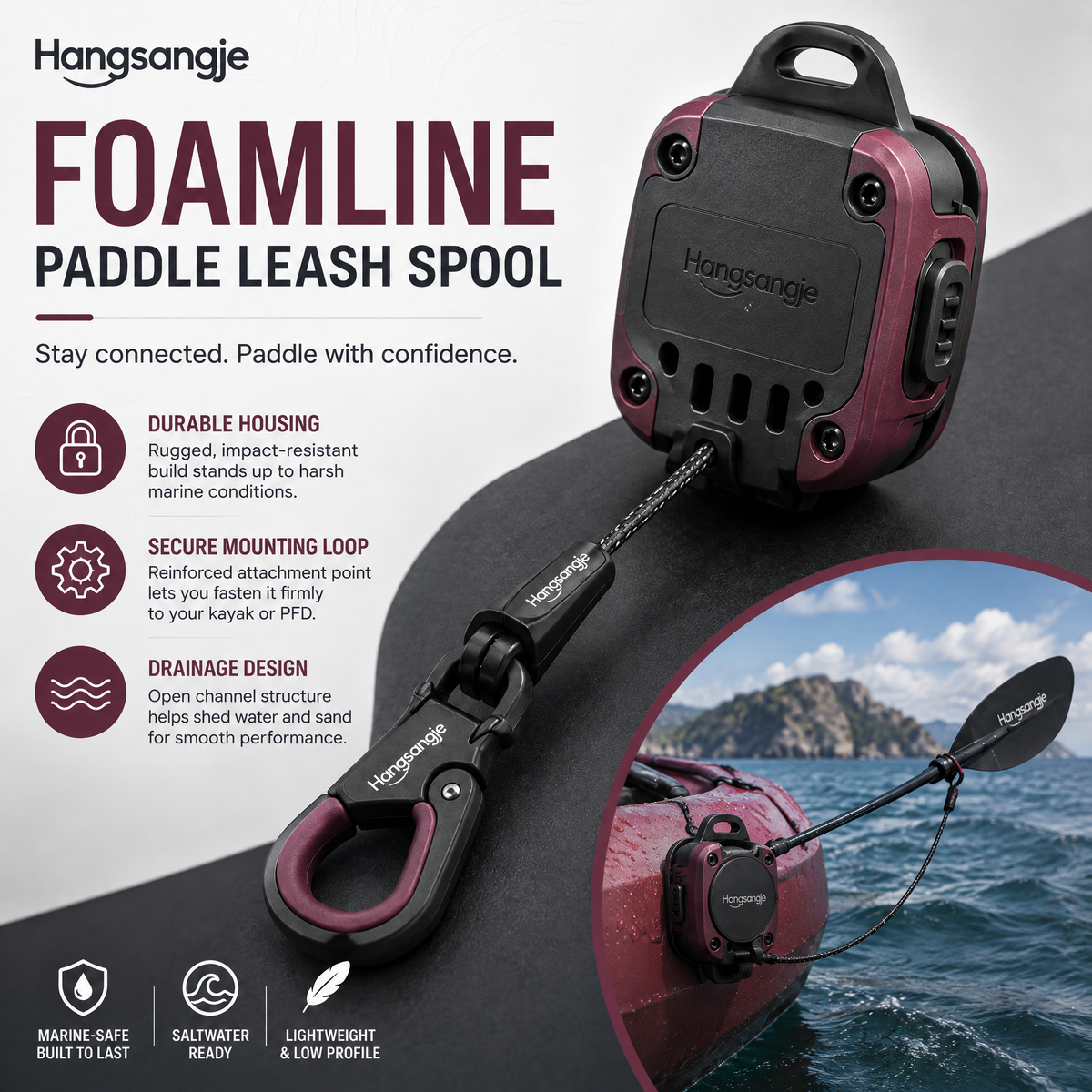 Hangsangje™ FoamLine Paddle Leash Spool