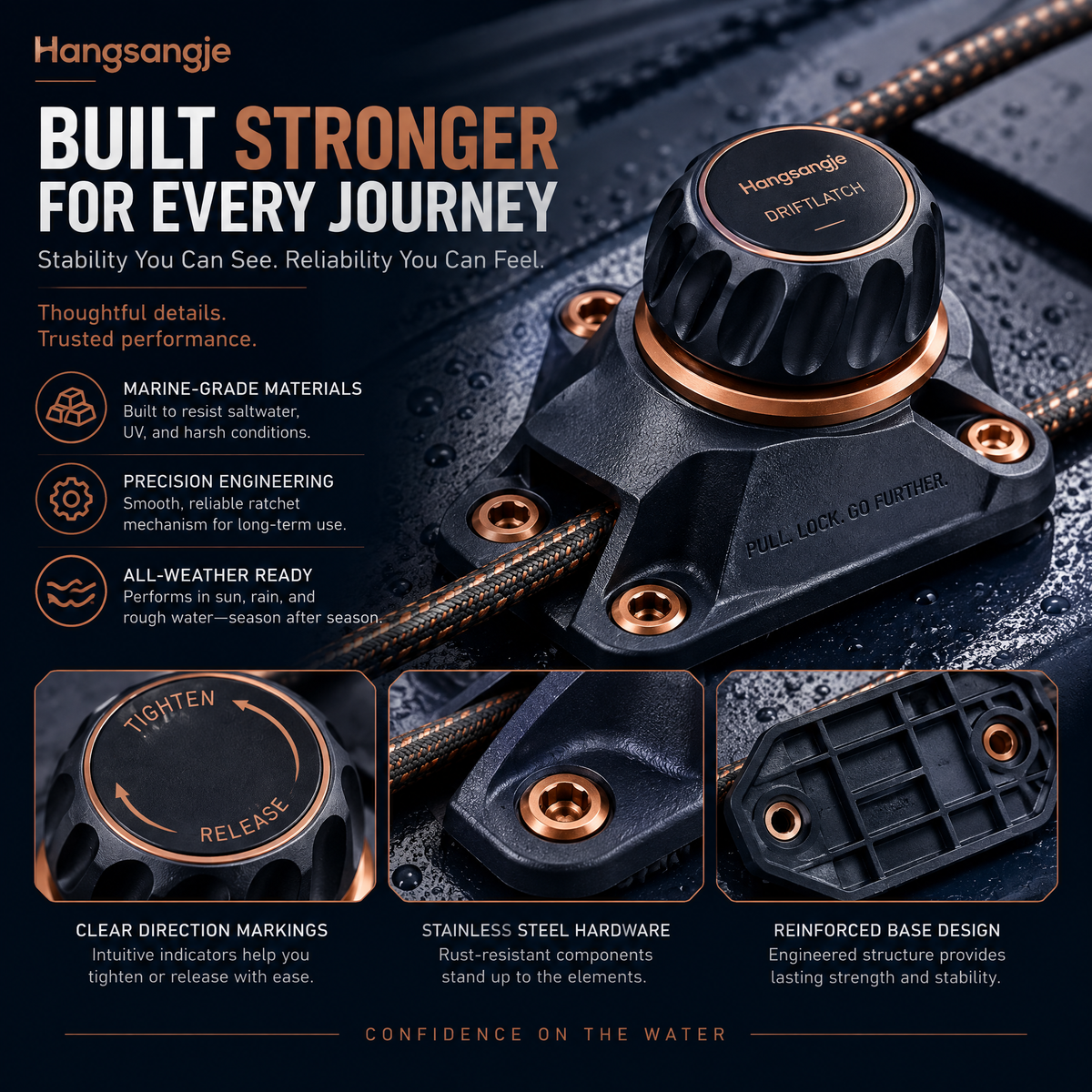 Hangsangje™ DriftLatch Deck Bungee Tuner